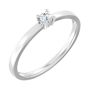 Фото Заручальна каблучка з білого золота з діамантом (арт. К011181010б)
