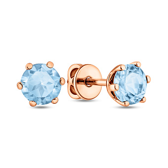 Фото Серьги-пусеты из золота с топазом (арт. 110814Птг)