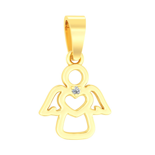 Золотая подвеска Ангел с фианитом (арт. 440587ж) – изображение 1