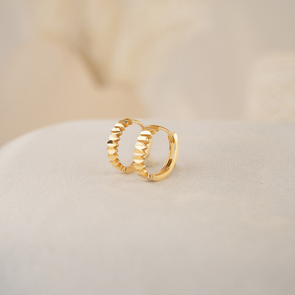 Золотые серьги с алмазной гранью (арт. 109892/10ж) – изображение 2