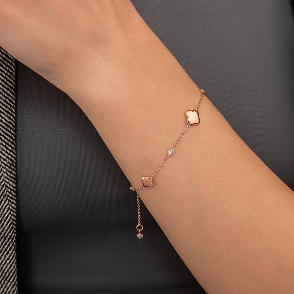 Браслет из красного золота с фианитами (арт. 3261147) – изображение 2