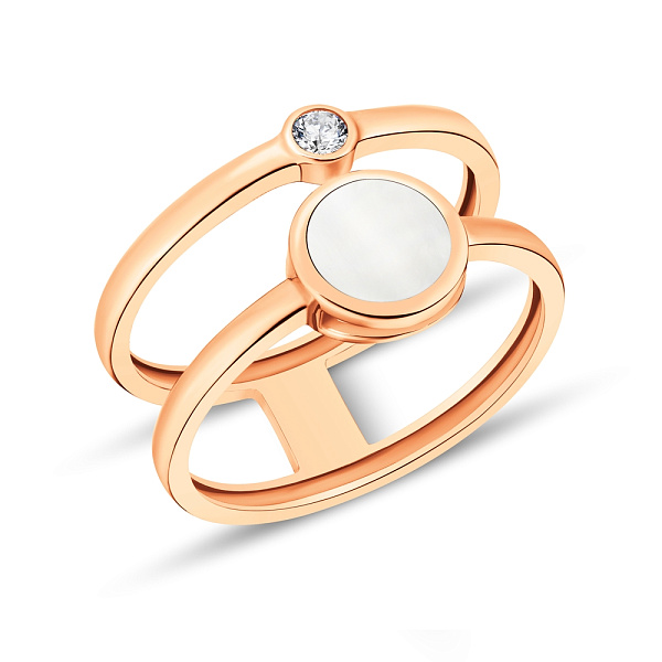 Золотое кольцо Лýна с эмалью и фианитом (арт. 141067еп) – изображение 1