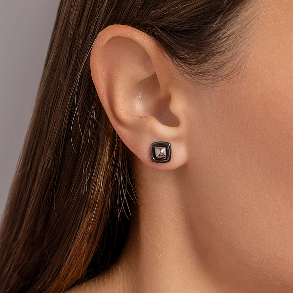 Серьги из серебра с керамикой (арт. 7518/1908303кмч) – изображение 2