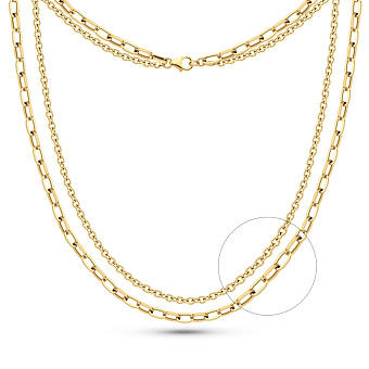 Фото Двойное колье из желтого золота (арт. 352883ж)