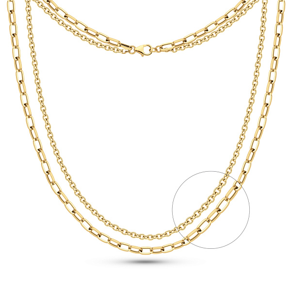 Двойное колье из желтого золота (арт. 352883ж) – изображение 1