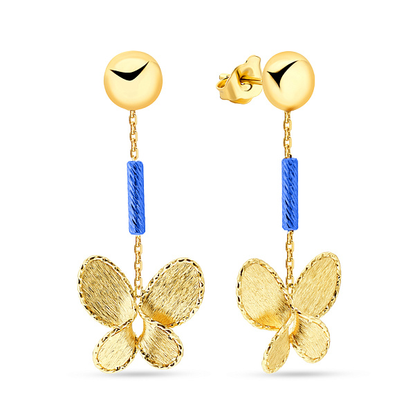 Золотые серьги Francelli с подвеской (арт. 108811жс) – изображение 1