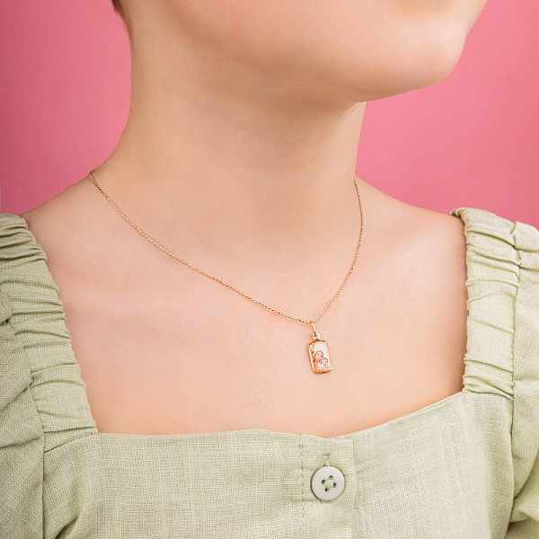 Золотая ладанка Дева Мария и Иисус (арт. 422245) – изображение 5