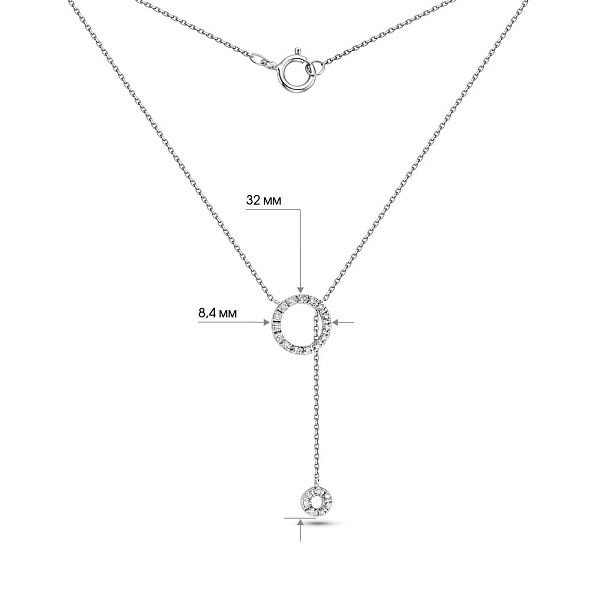 Колье из белого золота с бриллиантами (арт. Ц341288010б) – изображение 5