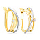 Сережки Синергия из желтого и белого золота с фианитами (арт. 110305ж) – изображение 1