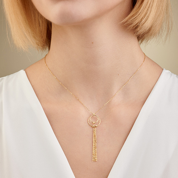 Колье из желтого золота с длинной подвеской (арт. 352203ж) – изображение 4