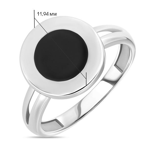 Кольцо из белого золота с эмалью (арт. 154808беч) – изображение 2