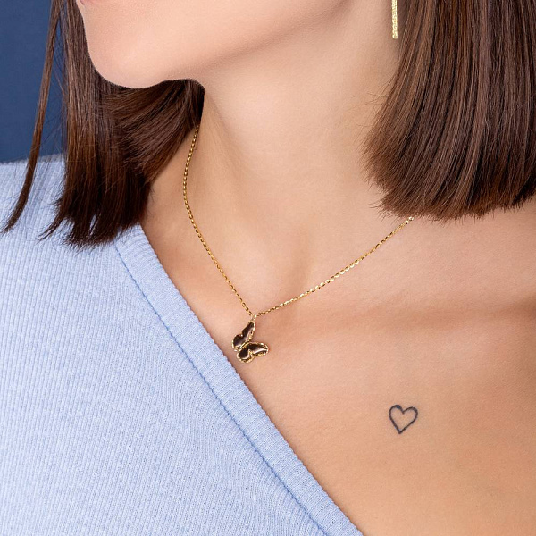 Золотое колье Бабочка Francelli (арт. 352450жкр) – изображение 4