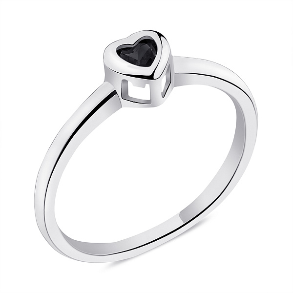 Каблучка зі срібла Серце з альпінітом (арт. 7501/6301ч) – зображення 1