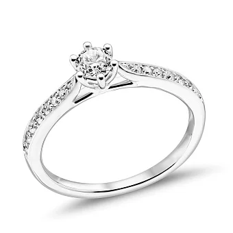 Каблучка з білого золота з діамантами (арт. К341516030б)