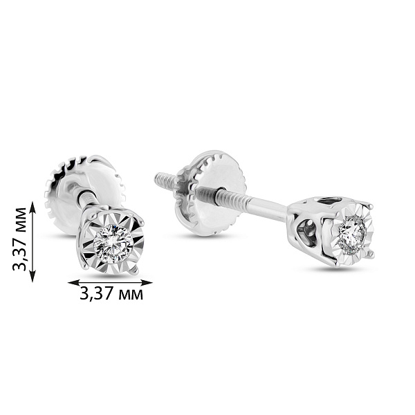 Сережки-пусети з золота з діамантами (арт. С341102010б) – зображення 2