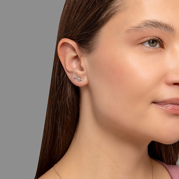 Сережки з червоного золота з діамантами (арт. Т011675020) – зображення 3