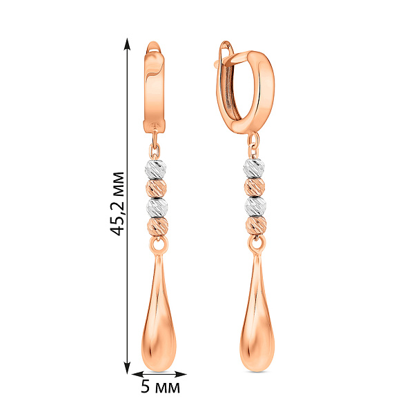 Золотые серьги-подвески (арт. 106721кб) – изображение 2