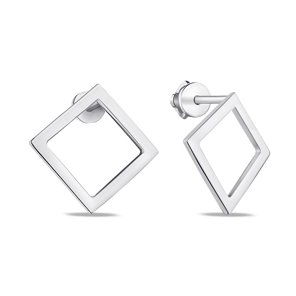 Серебряные серьги без камней (арт. 7518/А103сю) – изображение 1