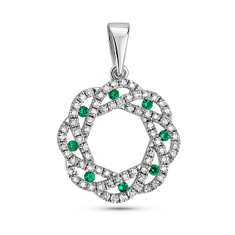 Золотой подвес с изумрудами и бриллиантами (арт. 3192089202и)