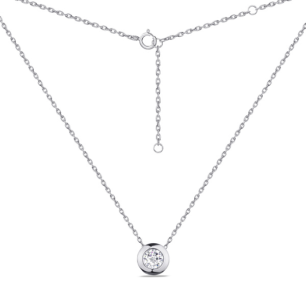 Кольє зі срібла з одним фіанітом (арт. 7507/548/3) – зображення 2