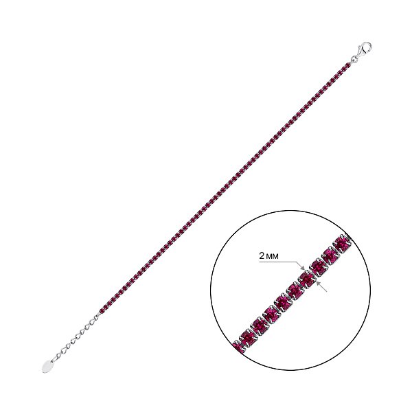 Серебряный браслет с альпинитами (арт. 7509/1218/1амлн) – изображение 2