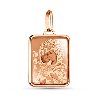 Фото Ладанка Божия Матерь «Владимирская» из золота (арт. 421117В)