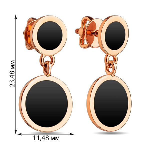 Серьги-подвески Лýна из красного золота (арт. 110867ч) – изображение 3