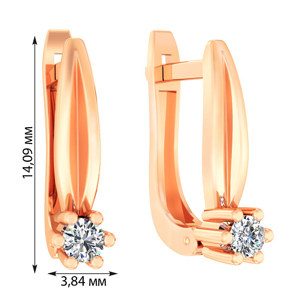 Золоті сережки з діамантами (арт. С011015015) – зображення 2