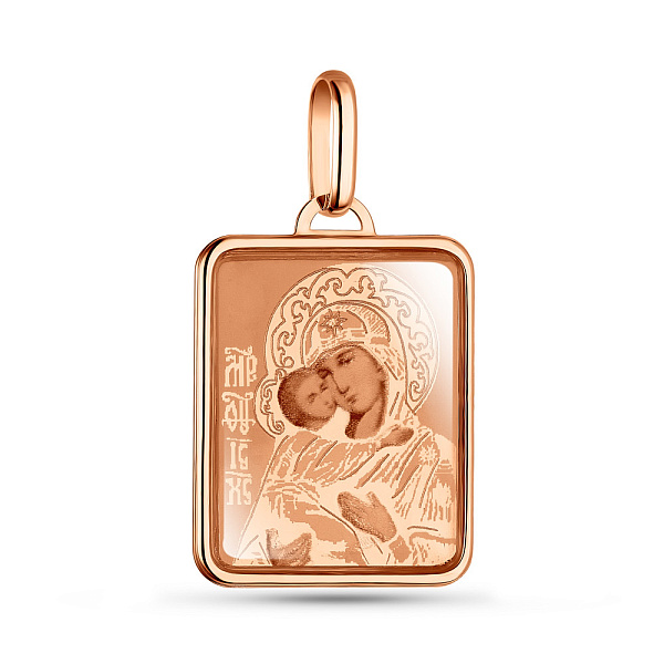 Ладанка Божия Матерь «Владимирская» из золота (арт. 421117В) – изображение 1