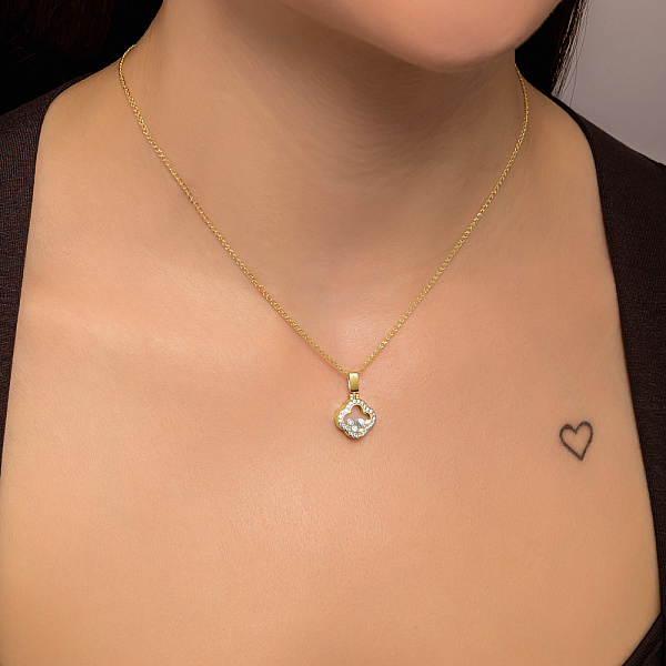 Золотий кулон з фіанітами (арт. 424969ж) – зображення 2