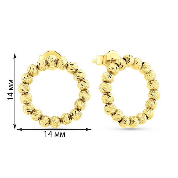 Серьги-пусеты из желтого золота (арт. 107138ж) – изображение 2