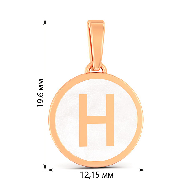 Золотой кулон Буква Н с эмалью (арт. 440965еп) – изображение 3