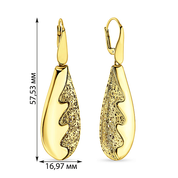 Серьги Francelli из желтого золота (арт. 103572ж) – изображение 2