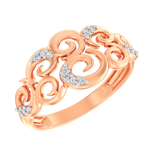 Золотое кольцо с фианитами (арт. 145400) – изображение 1