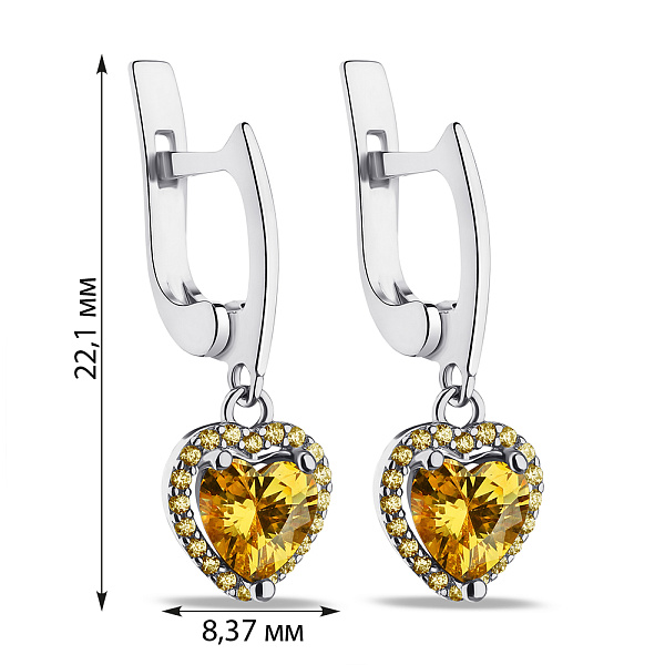 Сережки-підвіски зі срібла з альпінітами і фіанітами (арт. 7502/635ажсп) – зображення 2