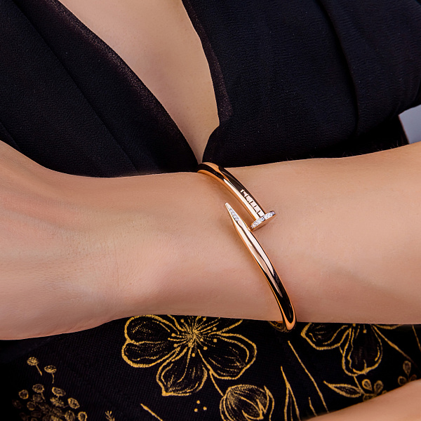 Золотой браслет в форме гвоздя (арт. 340019) – изображение 2