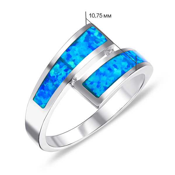 Серебряное кольцо с опалом (арт. 7501/4198Пос) – изображение 2