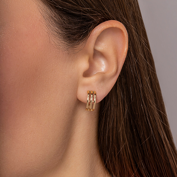 Золотые серьги без камней (арт. 110165ж) – изображение 2