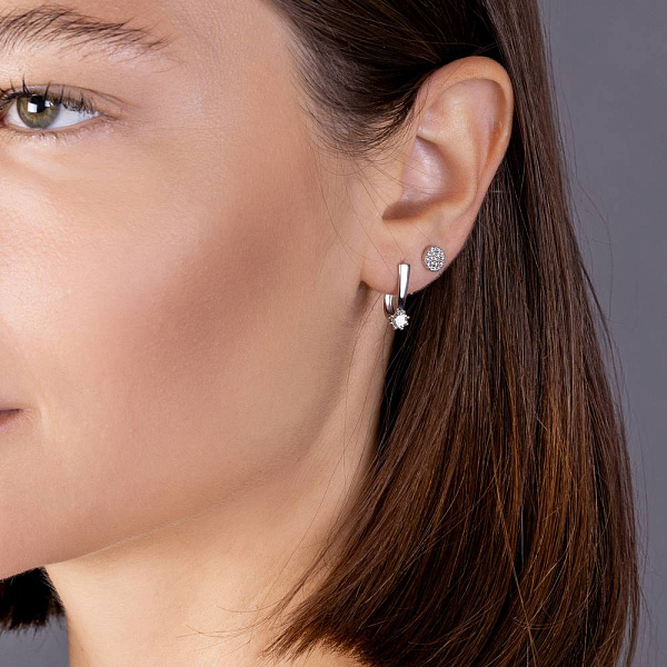 Серьги из белого золота с бриллиантами (арт. С011513040б) – изображение 5