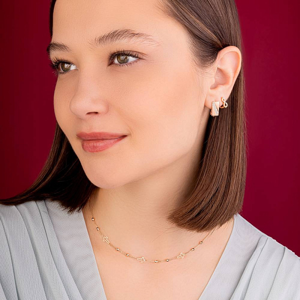 Золотое колье с крестиком (арт. 352569) – изображение 3