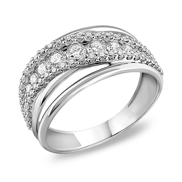 Кольцо из белого золота с бриллиантами (арт. К011601050б) – изображение 1