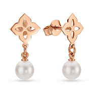 Фото Золоті сережки-пусети з перлами (арт. 1101291)