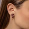 Золотые серьги с гранатом и фианитом (арт. 110858Пкф) – изображение 3