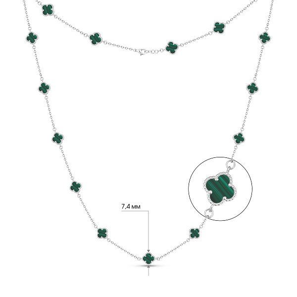 Серебряное колье Клевер (арт. 7507/1067/7млх) – изображение 2