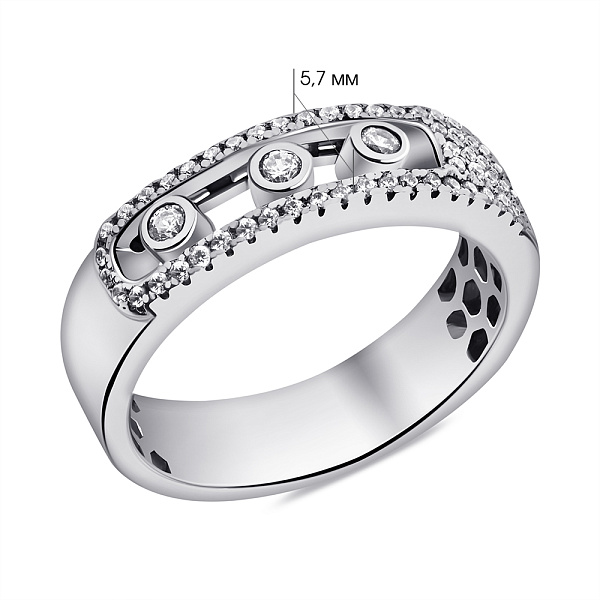 Кольцо из серебра с россыпью фианитов (арт. 7501/5403) – изображение 2