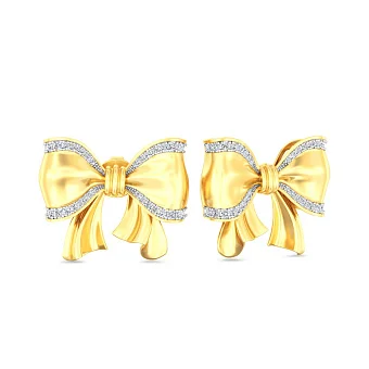 Золоті сережки Бантики Francelli з діамантами (арт. Т111362030ж)