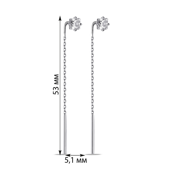 Серебряные серьги-протяжки (арт. 7502/583сю) – изображение 2