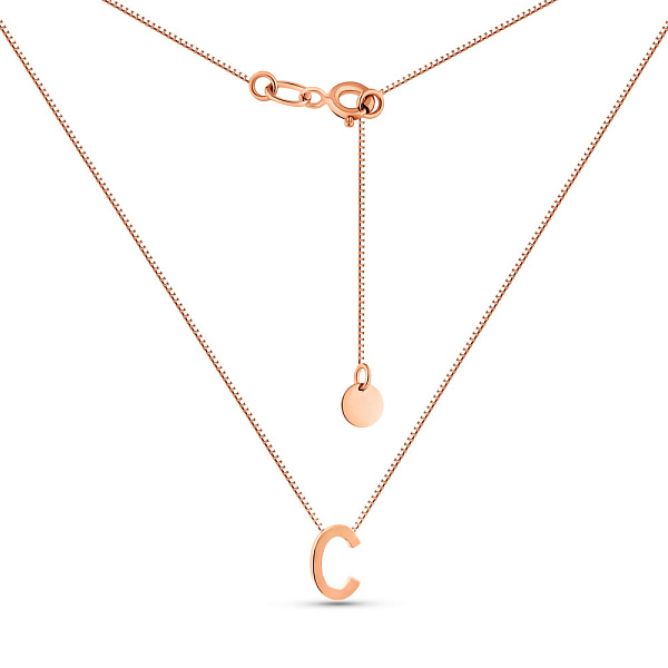 Золоте кольє літера С (арт. 360170/2) – зображення 2