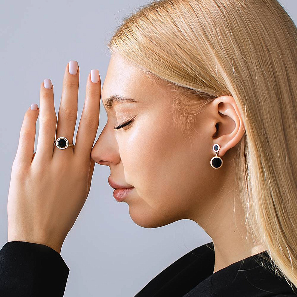 Серьги-подвески Лýна из красного золота (арт. 110867ч) – изображение 2