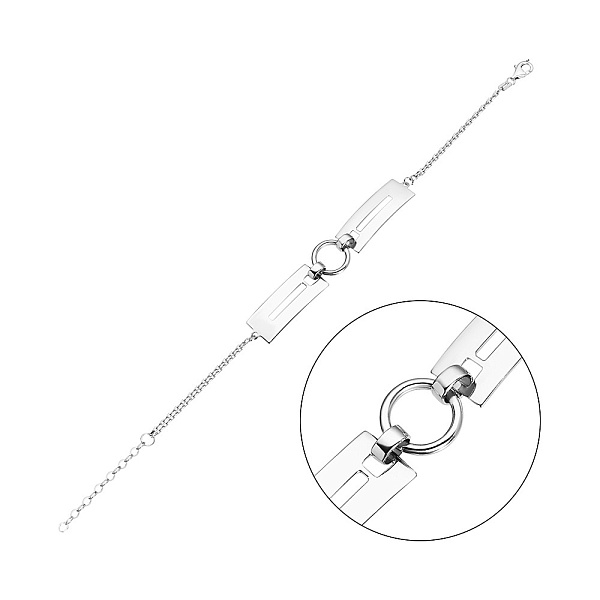 Золотой браслет в белом цвете металла (арт. 324751б) – изображение 1